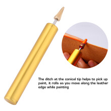 DIY Leather Craft Top Edge Dye Oil Pen Applicator Belt Strap Finisher Tool(yellow)