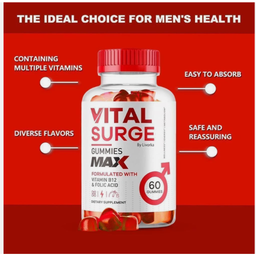 Vital.Surge Male Gummies, Testo Support Gummys Performance-60PCS 1