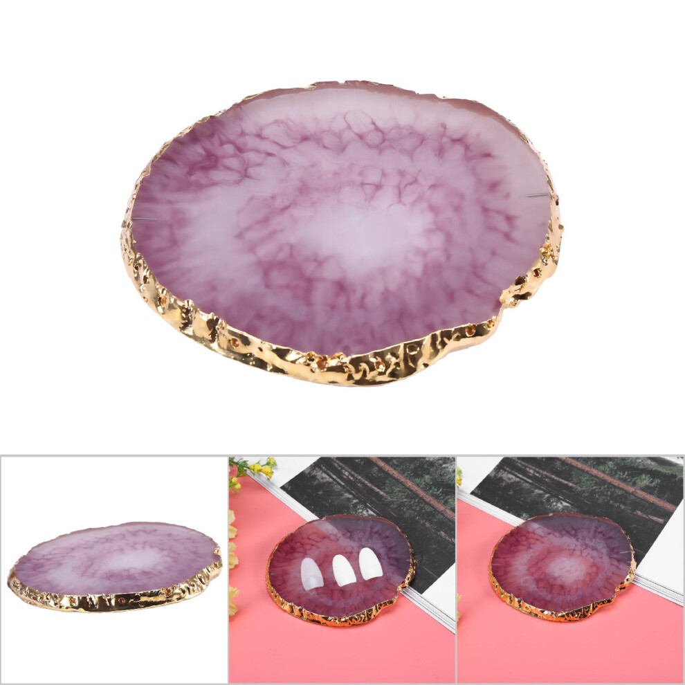 Natural Resin Stone Nail Art Plate Gel Polish Holder Color Palette Nail Art Display Rose Red