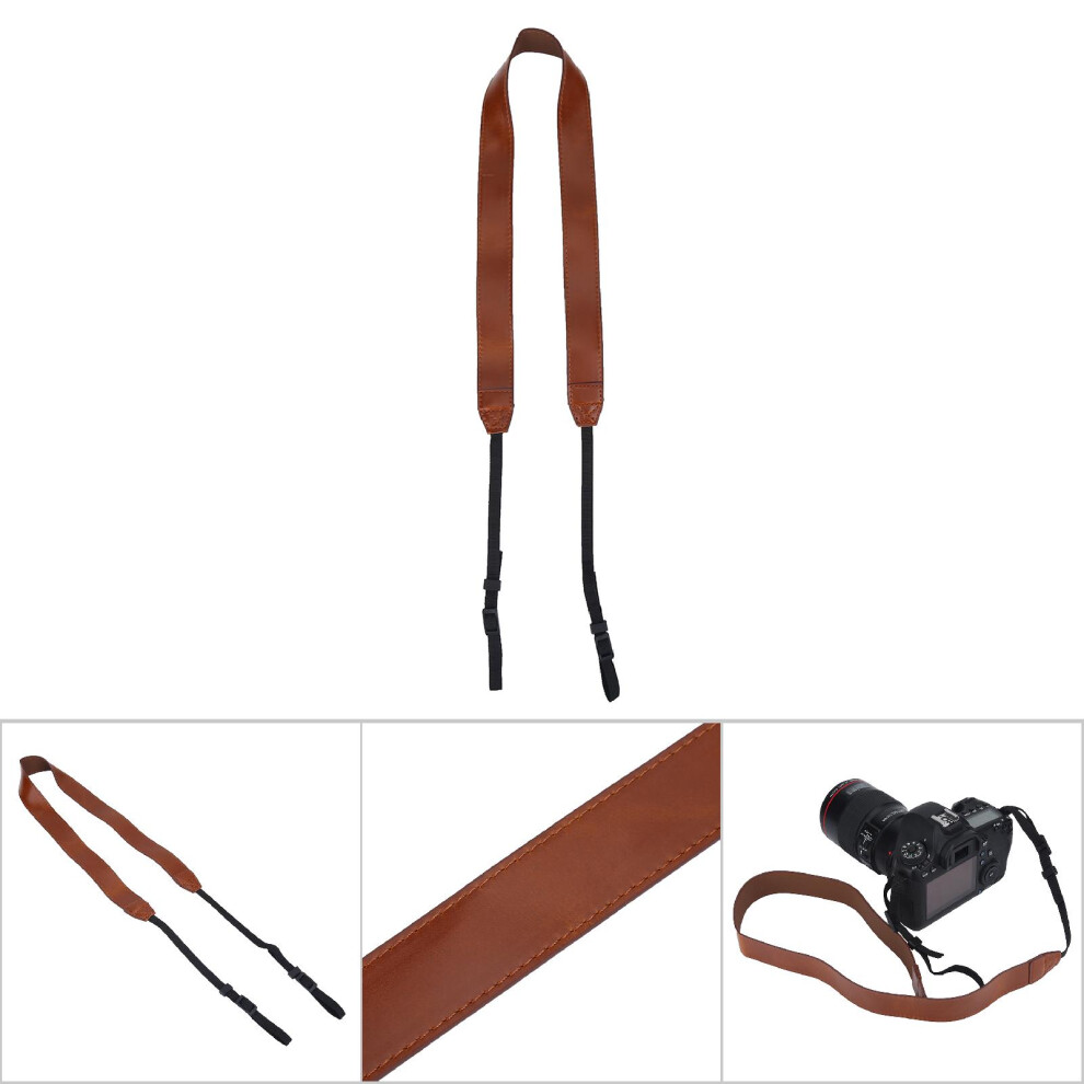 Universal Adjustable Pu Leather Camera Shoulder Neck Strap Belt Photography Accessory Brown 9421324305236