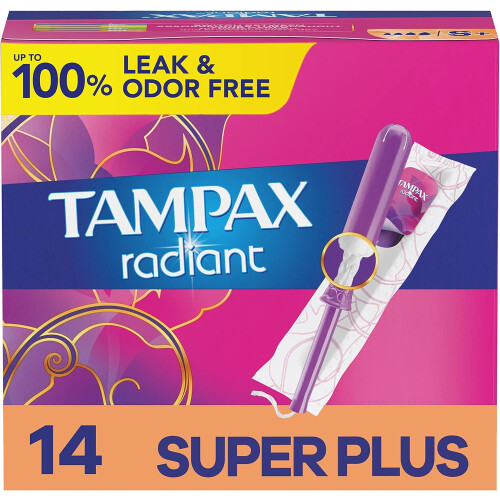 Tampax Radiant Tampons, Super Plus Absorbency