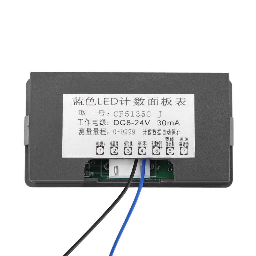 Dc Led Digital Display 4 Digit 0-9999 Up/Down Plus/Minus Panel Counter Meter Blue 8741324305939