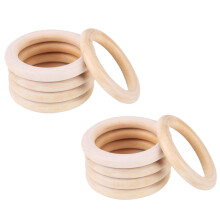 10 Stück Natürliche Holz Baby Schnullerringe 7cm Durchmesser Sicher und Ungiftig