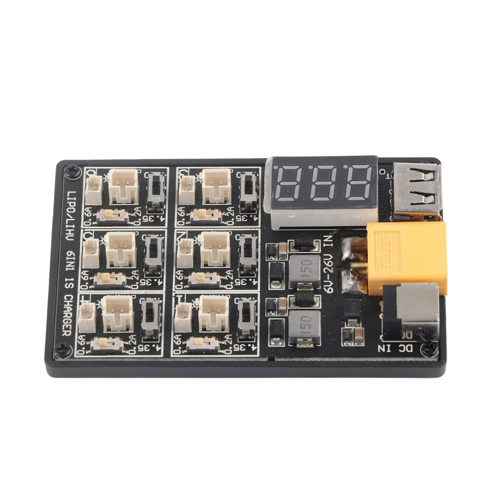 6In1 1S Lipo Battery Charger Charging Board Rc Accessory With Usb Interface Light/Green 4001324306478