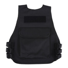Atmungsaktive taktische Weste für Kinder zum Outdoor-Jagen, schwarz, S/L