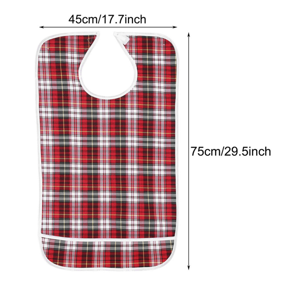 Waterproof Adult Elder Mealtime Bib Washable Pocketed Dinning Aid Clothes Protector