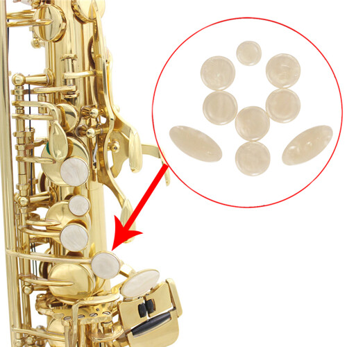 9 Stück Perlmutt-Schlüssel-Inlays für Alto-, Sopran- oder Tenorsaxophon 2