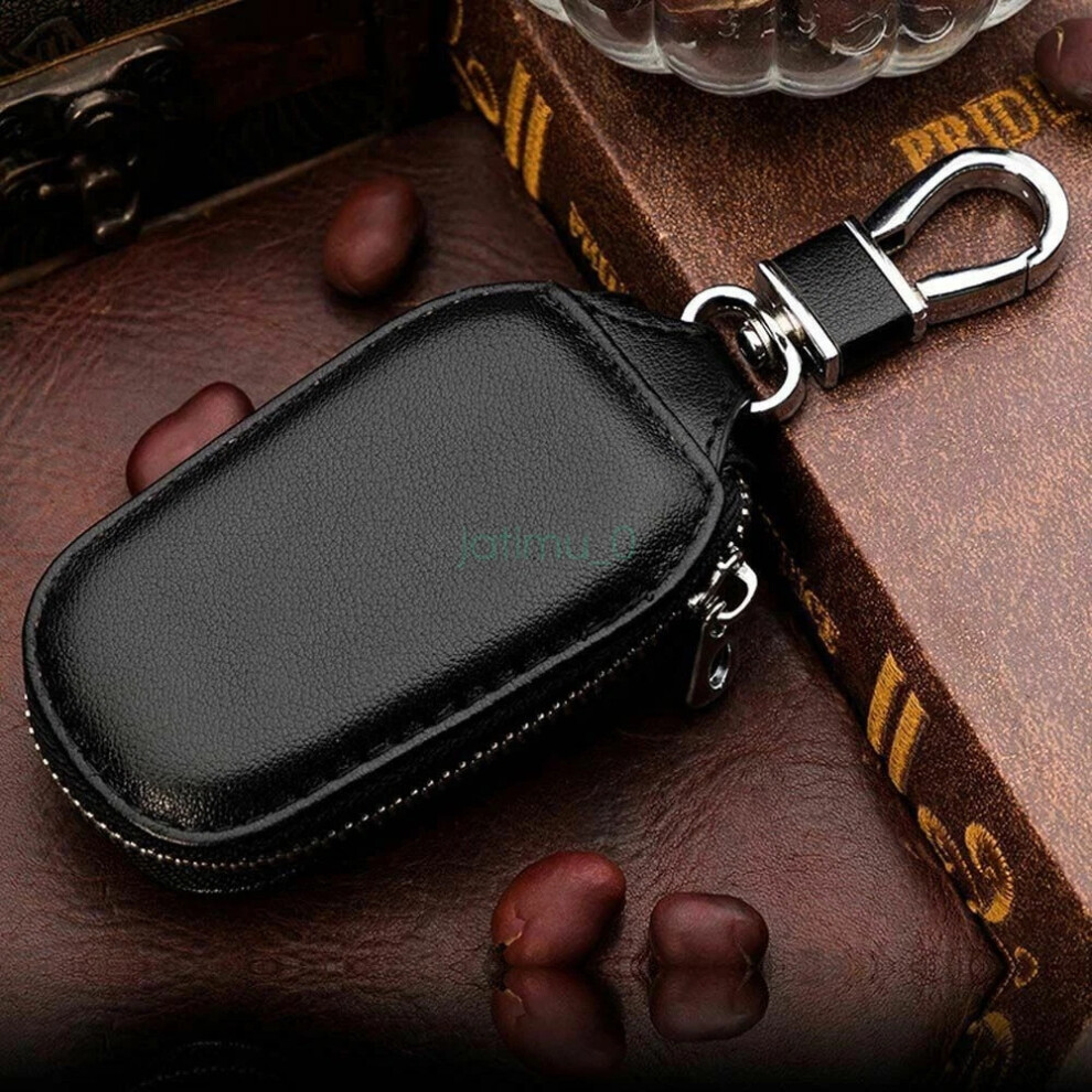 (Black) Car Key Holder Case Pu Leather Key Chain Wallet Cover Fobs Apply To All Cars Hot Black 6963793930555
