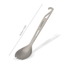 Titanium-Spork mit Flaschenöffner – Leichter Camping-Geschirrspatel, 16,3 cm