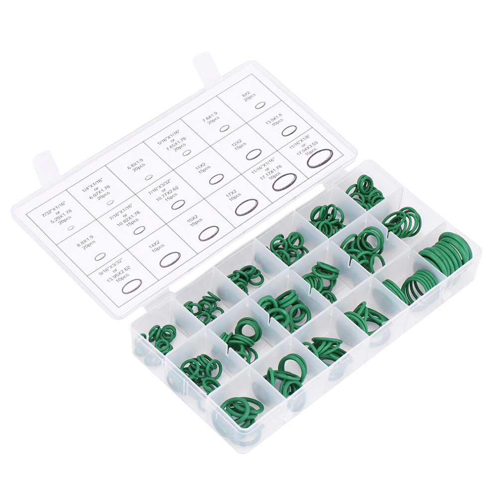 270Pcs Assorted Car Air Conditioning Compressor O Ring Seal Gasket Rubber Washer Seals Green 3421324310168