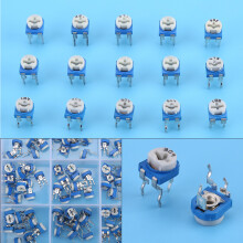 150Pcs Blue White 100ohm-1Mohm Vertical PCB Preset Variable Resistor Trimmer Potentiometer