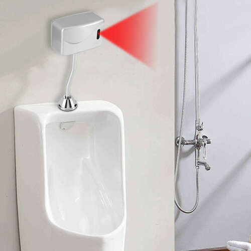 Bathroom Toilet Exposed Wall Mounted Automatic Sensor Touchless Urinal Flush Valve DC 6V 2