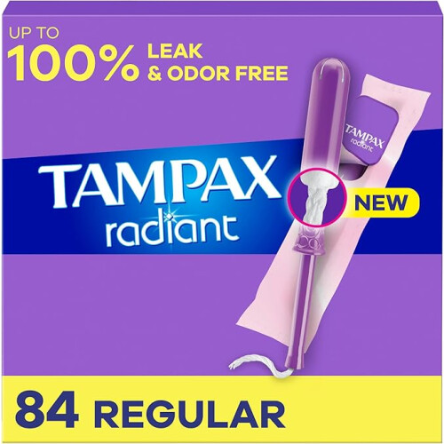 Tampax Radiant Tampons, with LeakGuard Braid