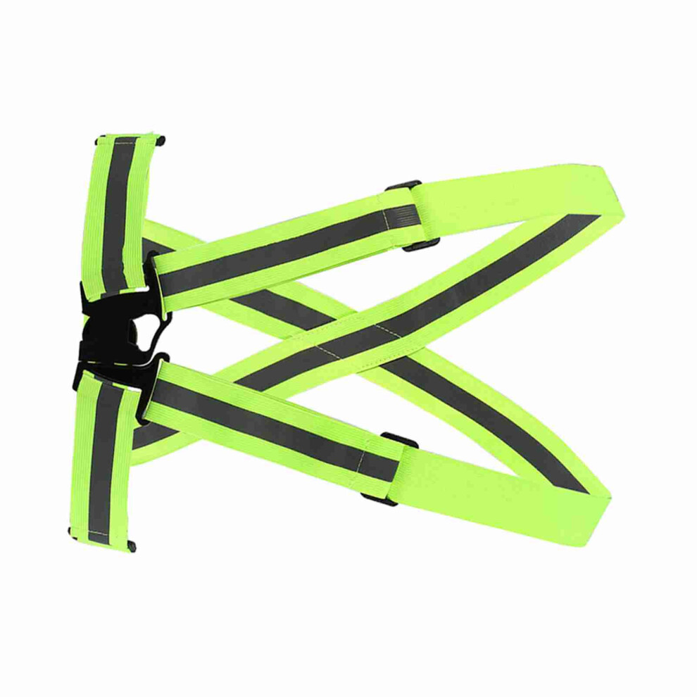 Reflective Vest Adjustable Elastic Safety Vest Strap For Running Cycling Jogging Green 8781324312551