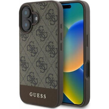 Guess PU 4G Stripe Case for iphone 16 6.1" Brown - GUHCP16SG4GLBR