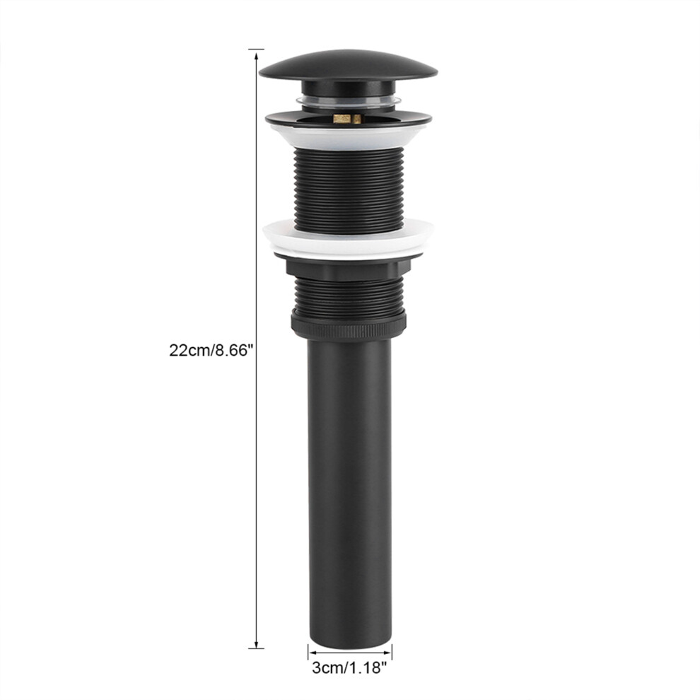 Kitchen Bathroom Basin Sink Solid Brass Popup Drain Stopper Black 9481324314164