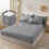 Imperial Rooms (Double Plain Fitted Sheet 40CM) 2-Pack Grey Fitted Bed Sheets Single Double King 4