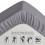 Imperial Rooms (Double Plain Fitted Sheet 40CM) 2-Pack Grey Fitted Bed Sheets Single Double King 6