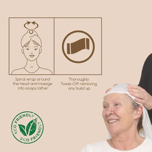 Nilaqua No Rinse Biodegradable Shampoo Cap - Shampoo Wrap 3 pack 2