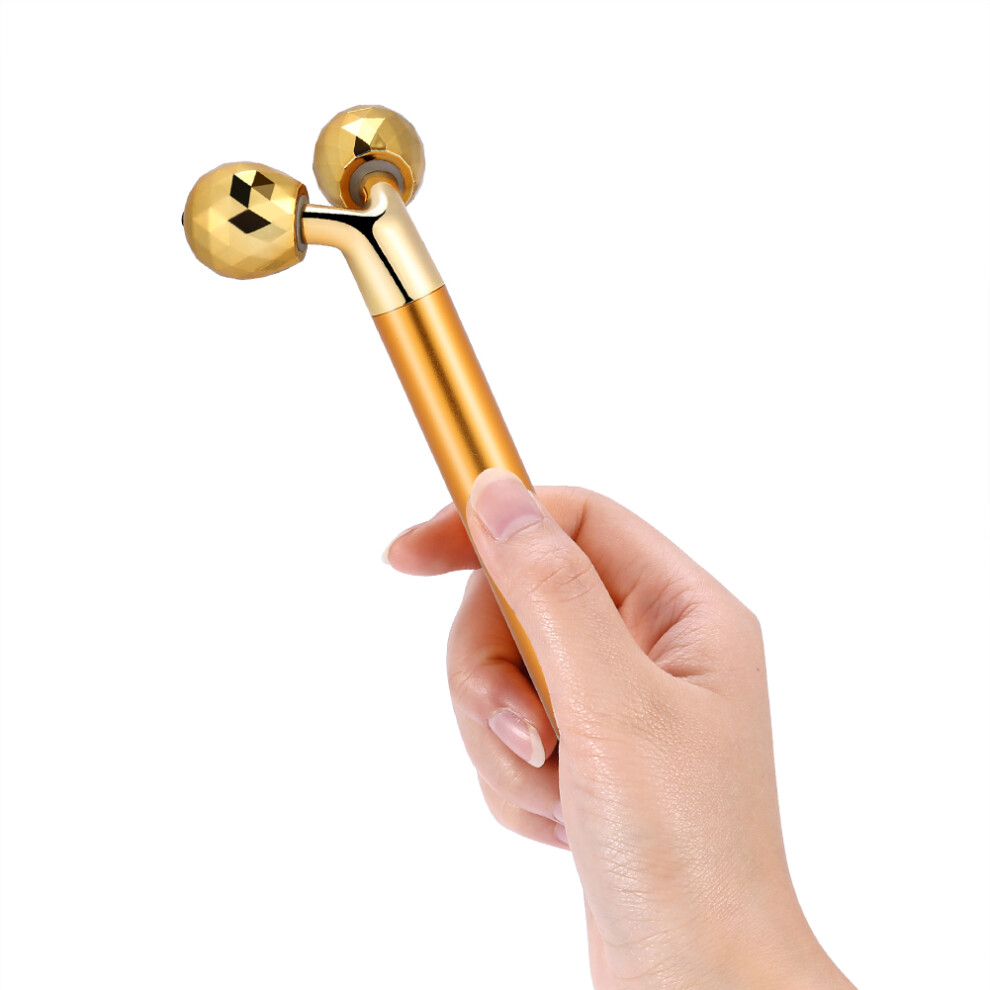 Gold 24K Electric Facial Massager Y Shaped Full Body Face Tighten Micro Current Massage Roller