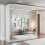 (150 cm, White) Monarch Double Mirror Sliding Door Wardrobe 1