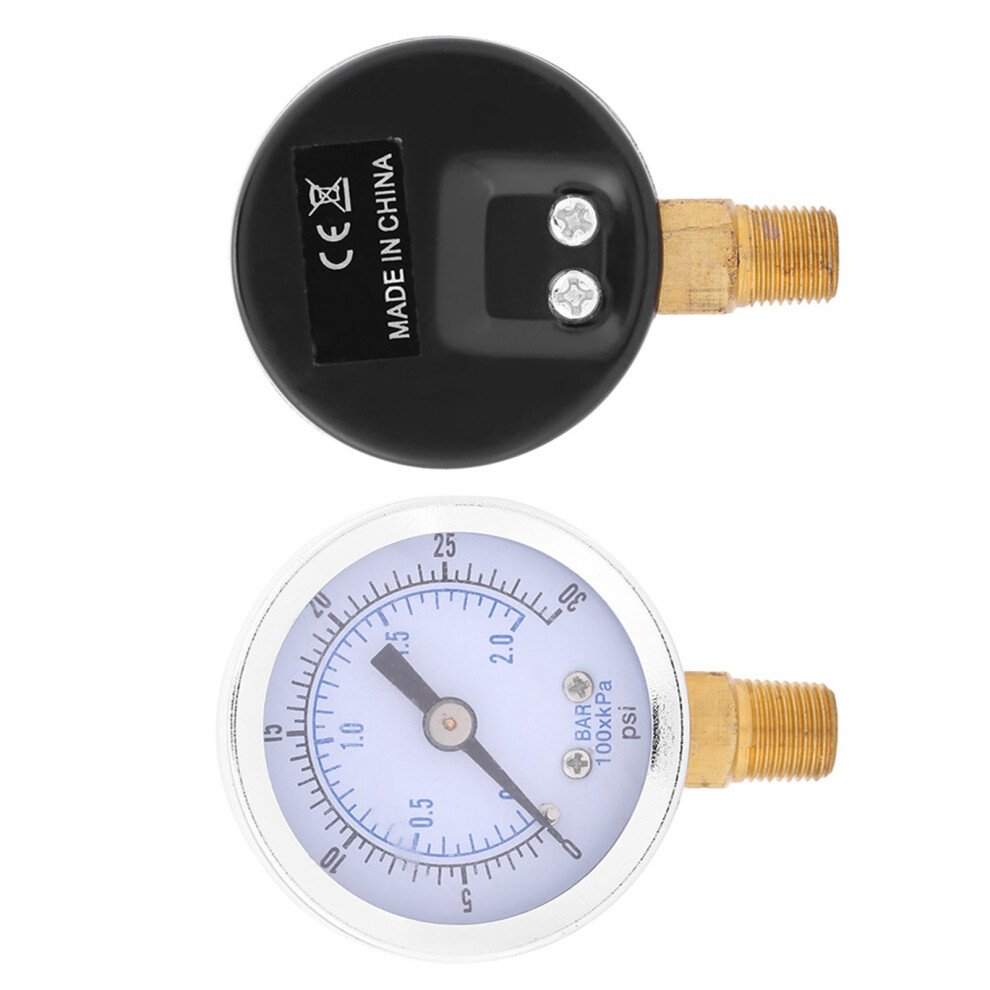 0-30Psi 0-2Bar Mini Dial Water Oil Compressor Meter Hydraulic Pressure Gauge 7651324317287