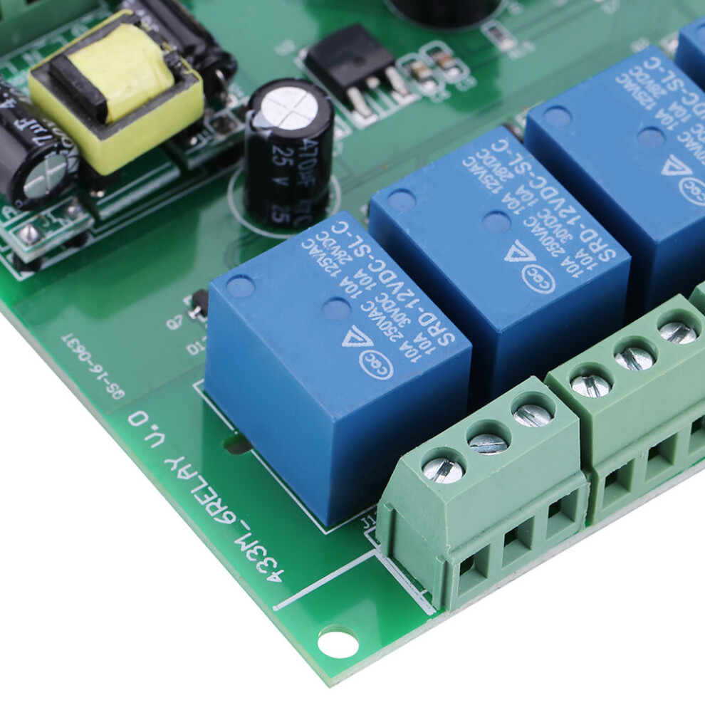 1Pc 110-240V 6 Channel Rf Relay Module Board Remote Control Switch 8421324317964