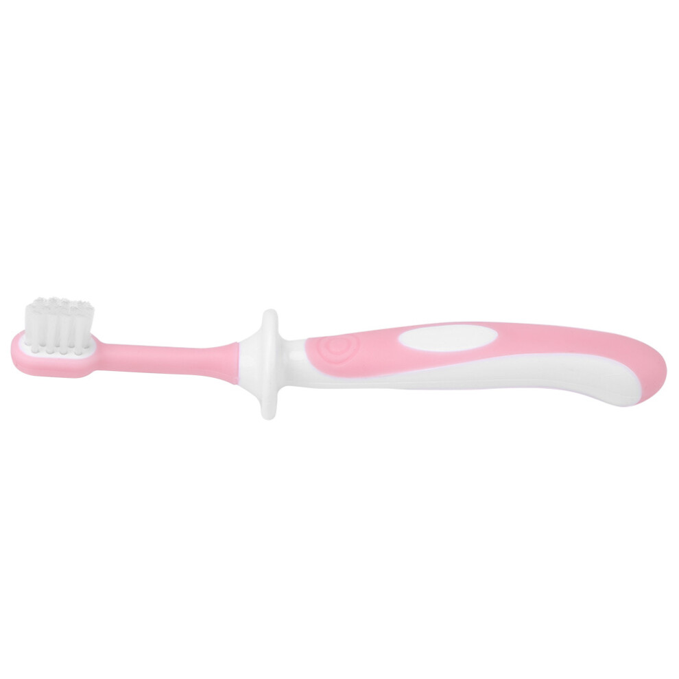 Baby Infant Soft Teether Training Toothbrush Teeth Care Cleaning Tongue Scraping Set (Pink)