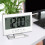 LCD Digital Sound Sensor Table Desk Alarm Clock with Calendar and Temp Display Silver 13