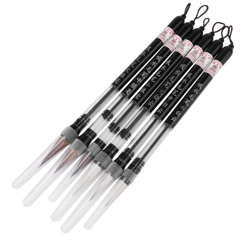 6pcs Piston Fill Chinese Water Brush Pen For Practicing Calligraphy On Water WritingCloth 1