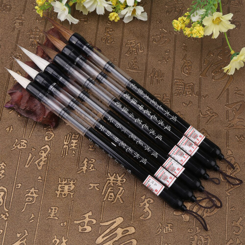 6pcs Piston Fill Chinese Water Brush Pen For Practicing Calligraphy On Water WritingCloth 2