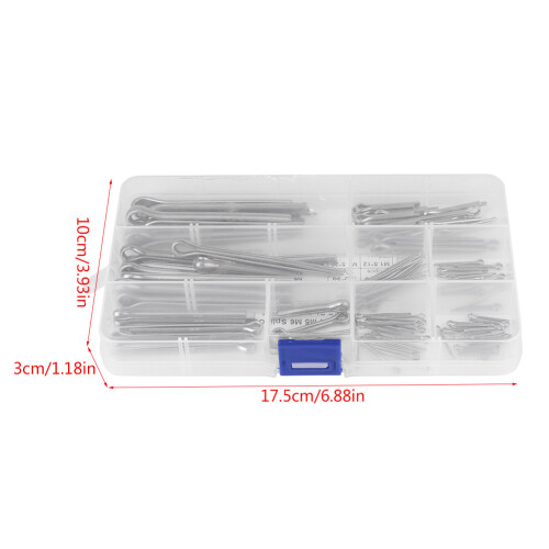 90pcs 11 Kinds M1.5 M2 M3 M4 M5 M6 Split Cotter Pins Assortment with Case 2