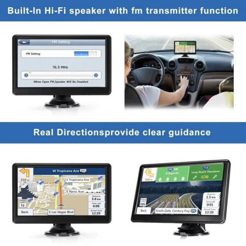 BIQIQI 5-inch GPS Navigation System with HD Screen – 47 Maps for Europe – Black 1
