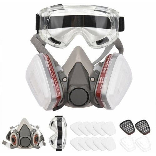 6200 Reusable Half Mask, Gas Mask with Goggles, Painter Protection, Multiple Colors, Large Size 1