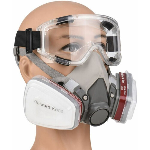 6200 Reusable Half Mask, Gas Mask with Goggles, Painter Protection, Multiple Colors, Large Size 2
