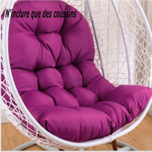 Hanging egg-shaped chair cushion with cushion, washable thick outdoor seat cushion, 120 x 80 cm, purple