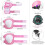 Children's Protective Gear Set for Roller Skating - Adjustable Bicycle Helmet - 7 Piece - Pink 4