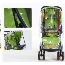 Transparent PVC rain cover for strollers, universal, windproof and waterproof