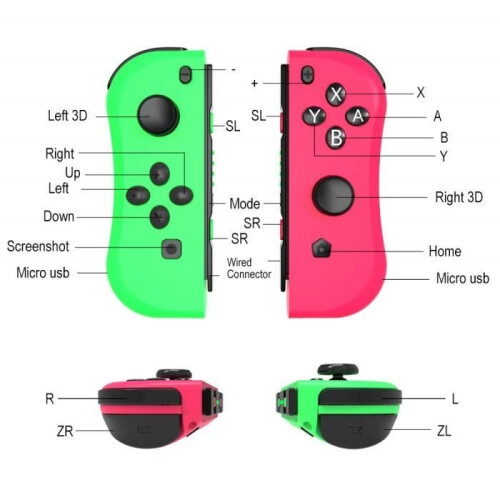 Green/Pink Joy-Con (L/R) controllers for the Nintendo Switch console 1