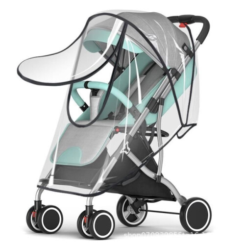 Rain cover for strollers, transparent, breathable, protects little ones from wind and sun 1