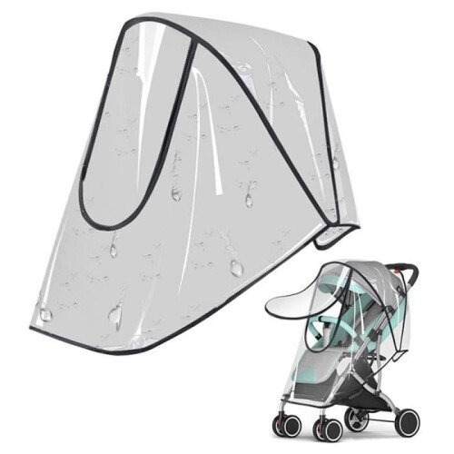 Rain cover for strollers, transparent, breathable, protects little ones from wind and sun