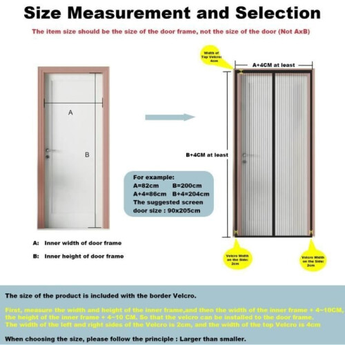 Magnetic screen for door, various sizes, 130 x 220 cm, strong magnets, automatic closing, white stripes 2