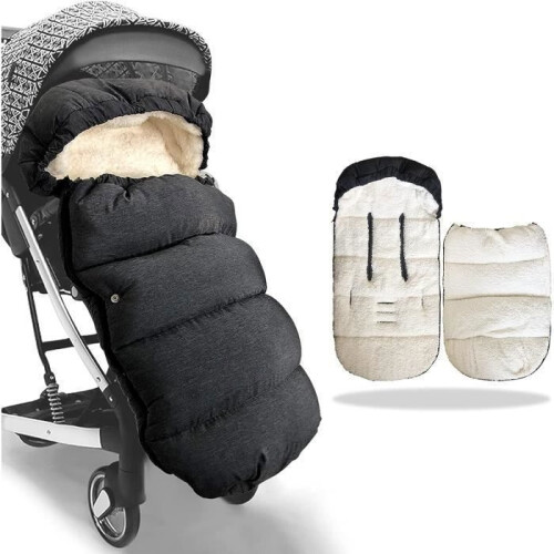 Universal footmuff for strollers, warm footmuff for winter, double-layered, comfortable and non-slip