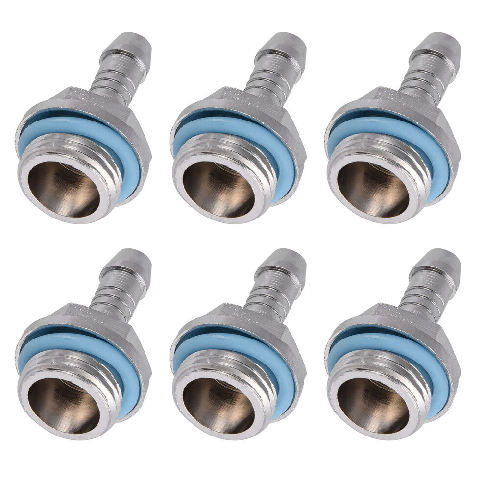 6 Pcs Pc Water Cooling Twotouch Fitting G1/4 Thread Barb Connector For Tube 7.5Mm 4381324325083