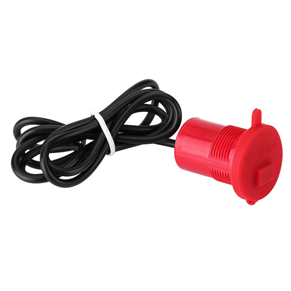 Universal Motorcycle Usb Charger Socket Power Supply Port For Mobile Phone Waterproof Red 7891324326357