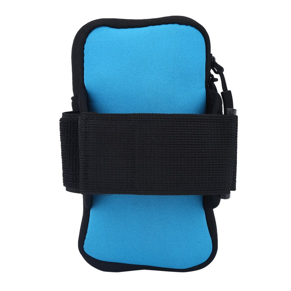 Outdoor Sport Running Jogging Exercise Gym Arm Wrist Pouch Armband Phone Case Bag Blue