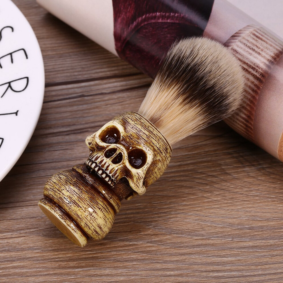 Mens Grooming Tool Makeup Skull Head Barber Salon Beard Shaving Brush