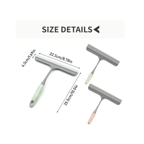Shower squeegee, 3-piece window squeegee, beige silicone shower squeegee, shower window squeegee for mirrors, bathrooms, 1