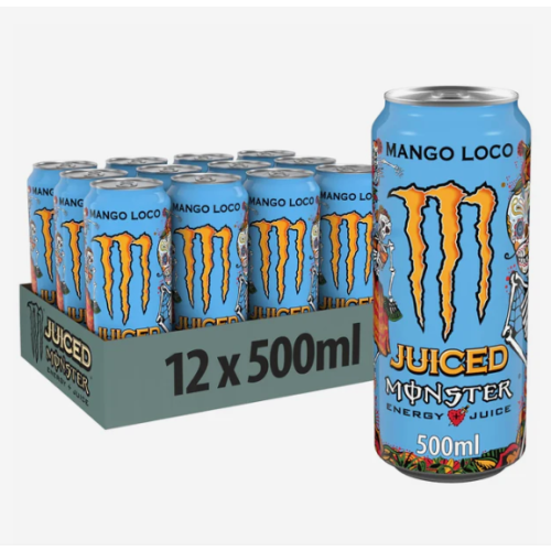 Monster Energy (Mango Loco, 12 Cans) Monster Energy Drink 500ml Original Zero Sugar
