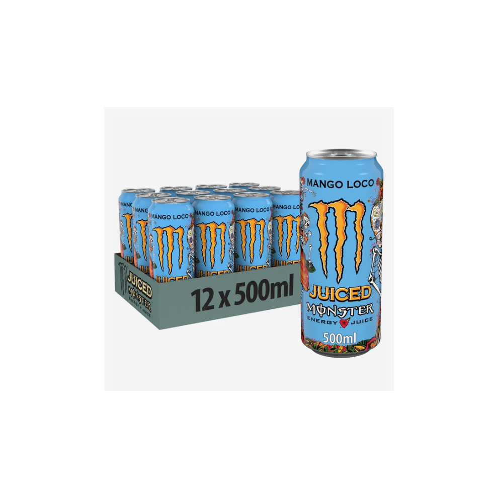 Monster Energy (Mango Loco, 12 Cans) Drink 500Ml Original Zero Sugar
